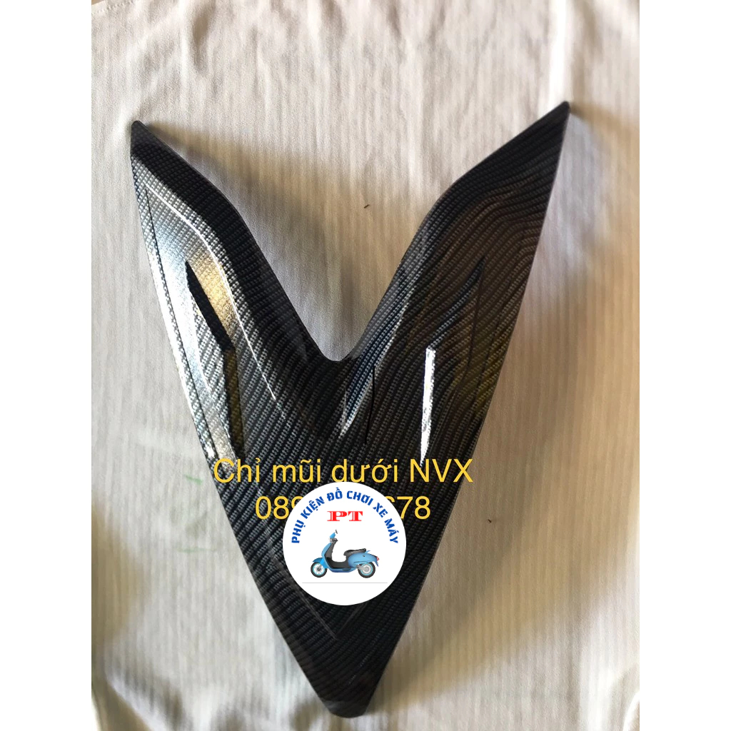 Ốp chỉ mũi dưới, lỗ mũi dưới Yamaha NVX AEROX 125, 155 V1 2017, 2018, 2019, 2020 Carbon Cacbon Phụ k