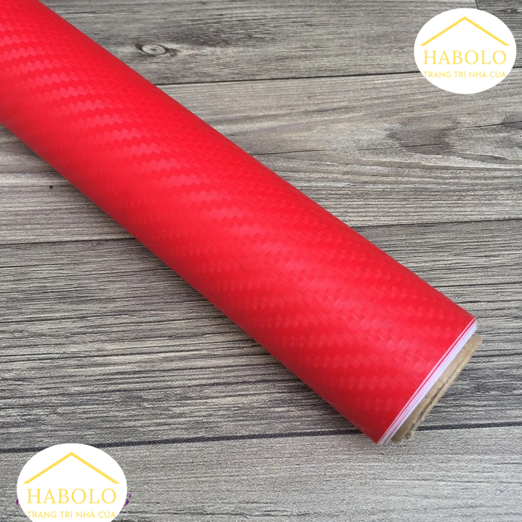 [1m x khổ 1.2m] Decal carbon dán latop, điện thoại...xe , decan carbon vân đỏ nhám sẵn keo khổ 1.2m.