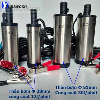 Máy bơm chìm bơm dầu, nước mini 12V - 24V - 220V