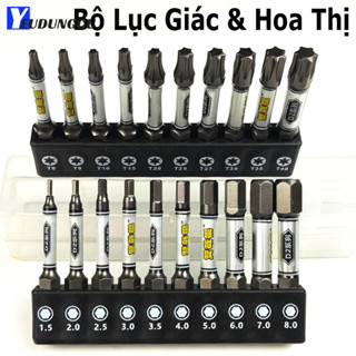 Bộ Vít Lục Giác, Hoa Thị Gắn Máy Khoan Bắn Vít NunChaku - Đầu Từ Tính, Độ Cứng Cao