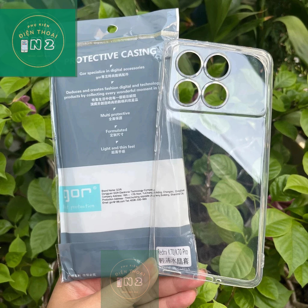 Ốp Lưng GOR Xiaomi Redmi K70 / K70 Pro Chính Hãng Dẻo Trong Suốt