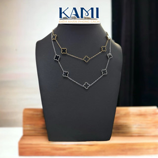  Dây chuyền 4 lá 5 bông titan không đen không gỉ Kami size lớn 