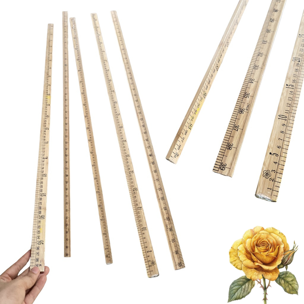 Thước gỗ đo mm, thước dài 1 mét ( 100cm )