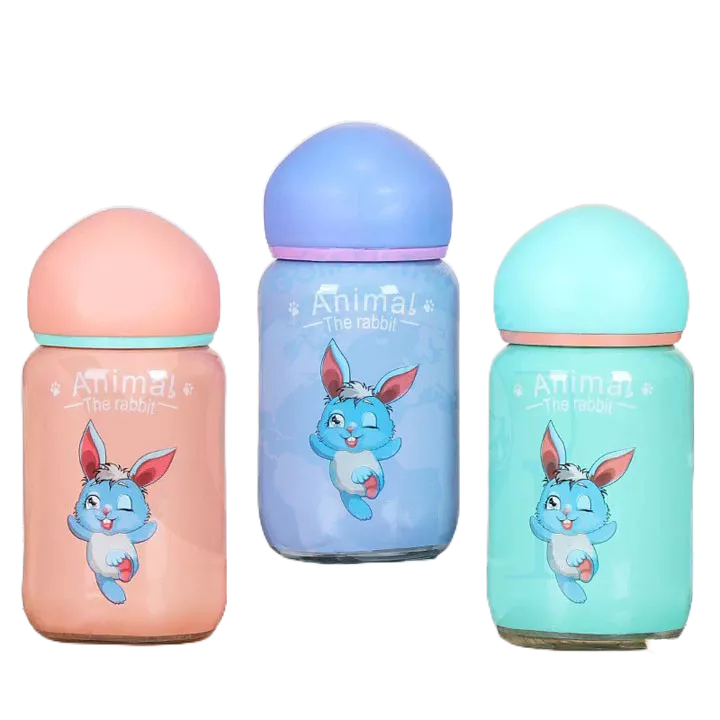 BÌnh nước thủy tinh con thỏ dể thương 300ml