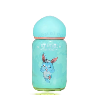 BÌnh nước thủy tinh con thỏ dể thương 300ml