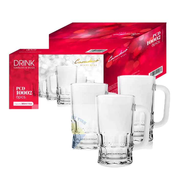 Bộ 6 Ly Thủy Tinh Uống Cà Phê 385ml - 131-Cẩm Đạt