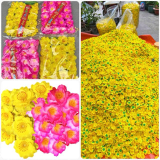 Bịch 40 Bông Hoa Mai Đào Giả vs Phụ Kiện, Lá, Nụ, Kẽm Trang Trang Trí Tết và Lễ Hội Giá Tốt Toàn quốc