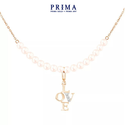 PRIMA Dây chuyền + Mặt dây Vàng9K đính Kim Cương - BST Love Letter - 991N0027+991D0120