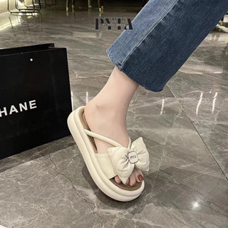 [LOẠI 1-QC] Dép Bánh Mì Đế Cao 5 Phân Pyta Shoes - Dép Xuồng Nơ Phồng Gắn Khóa Miu Style Hàn Quốc Lên Chân Cực Xinh