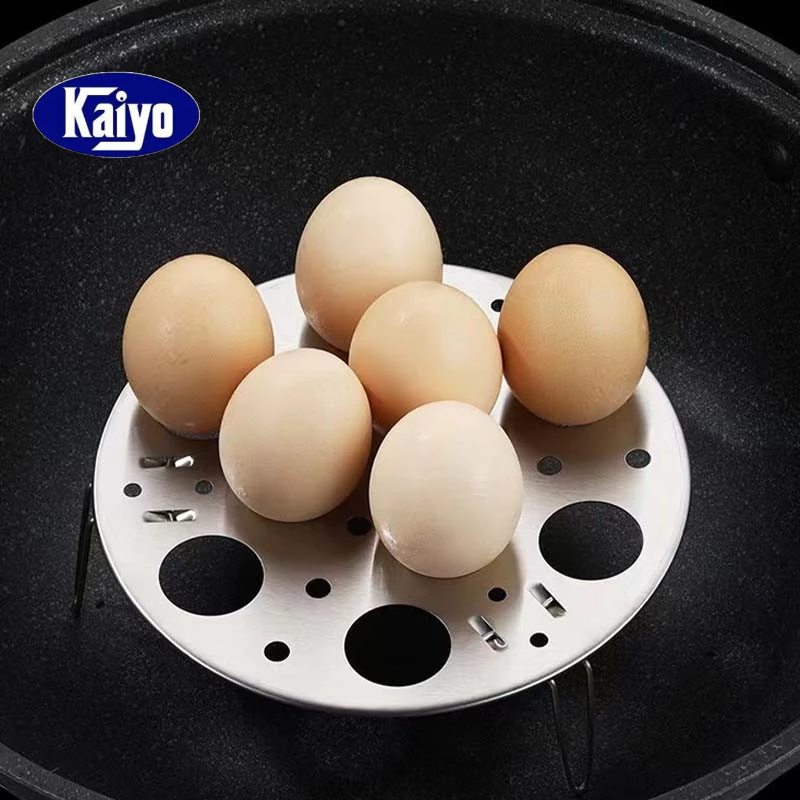 Kaiyo Giá trứng hấp Giỏ hấp chân cao bằng thép không gỉ, Giá đỡ trứng luộc gấp dày Máy hấp trứng bền