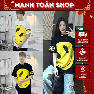 Áo Phông Nam Nữ D.Rew Họa Tiết Mặt Cười Chống Bong_Áo Thun Nam Chất Vải Cotton Chuẩn Fom Tàu