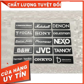 Logo thùng loa nhôm cỡ 8cm x 3cm - tem loa - nhãn mác - Khắc theo yêu cầu