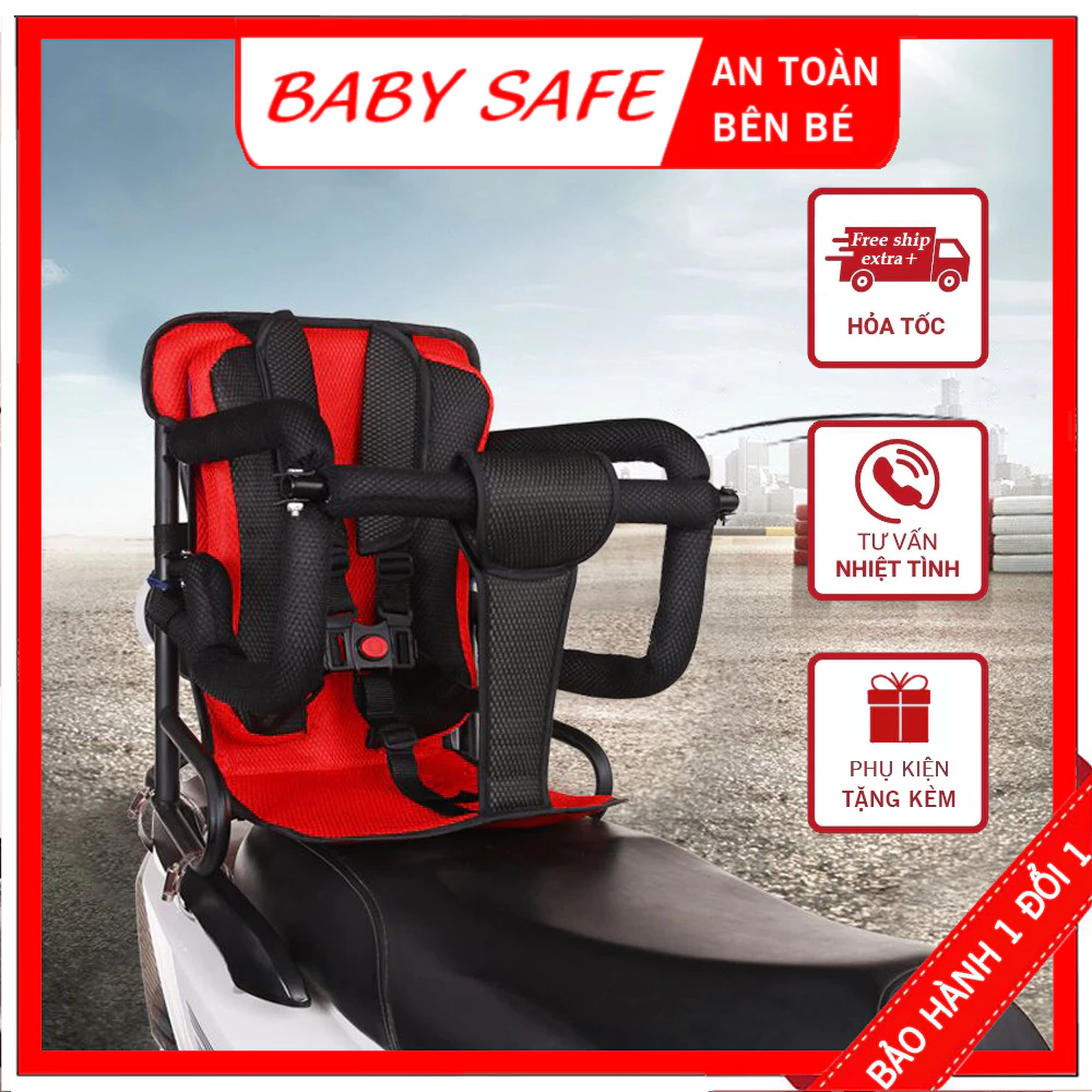 [Tặng vòng] Ghế ngồi xe máy cho bé - Ghế gắn sau an toàn các dòng xe ga như VISION SH LEAD VESPA AB & cả cho xe điện (5)