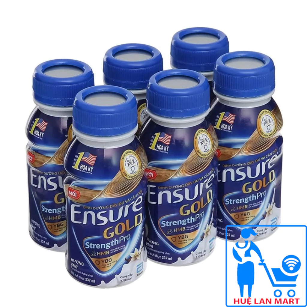 Lốc 6 chai Sữa bột pha sẵn Abbott Ensure Gold StrengthPro 237ml