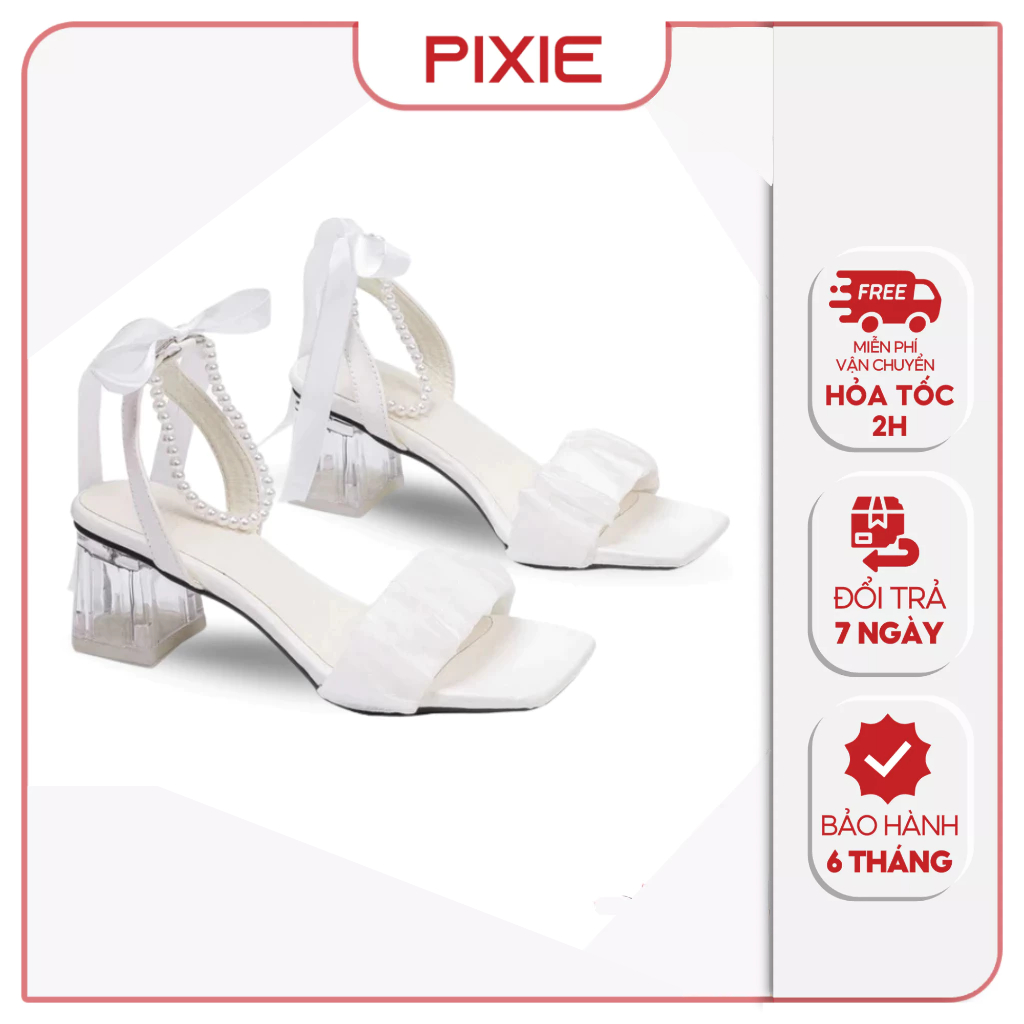 Giày Sandal Cao Gót 5cm Hậu Thắt Nơ E986