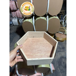Khay gỗ lục giác trơn gỗ đẹp