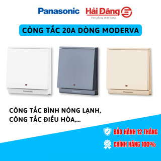 Công tắc 20A cao cấp Panasonic dòng Moderva - Màu Trắng, Vàng ánh kim, Xám ánh kim - Có đèn chỉ báo