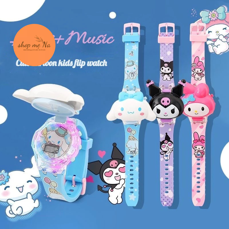 Đồng hồ Kuromi, melody, cinamoroll phát nhạc, phát sáng, vòng tay phát sáng