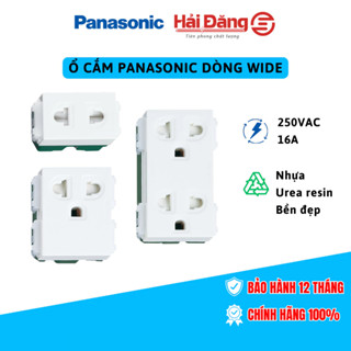 Ổ cắm Panasonic dòng Wide - Ổ cắm đơn, ổ cắm 3, ổ cắm đôi 3 chấu có màn che