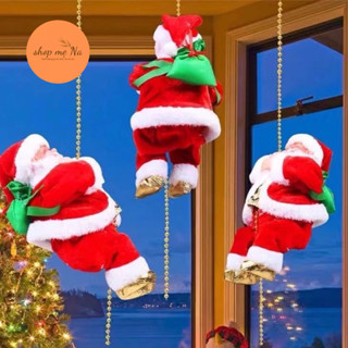 (HÀNG LOẠI 1) Ông già Noel leo dây + nhảy dù có đèn có nhạc vui nhộn, quà tặng, trang trí Giáng Sinh - Mẫu mới hot 2022