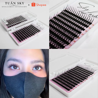 Mi Trụ Katun Wispy cao cấp SKYLASH- mix 14-20mm - dày 0.07_Dụng cụ nối mi TUẤN SKY