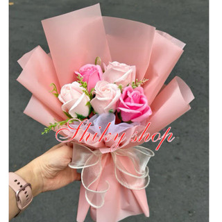 Bó hoa hồng sáp 5 bông