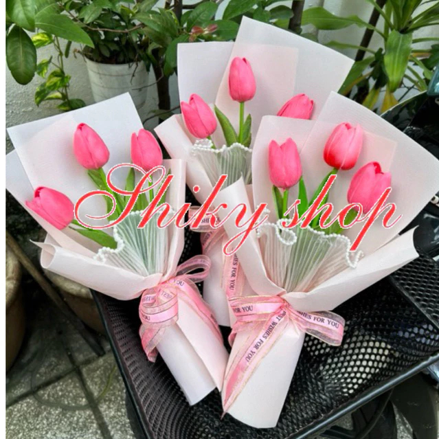 Hoa tulip bó 1 bông kèm túi