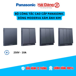 Bộ công tắc cao cấp Panasonic dòng Moderva màu Xám Ánh Kim - Công tắc đơn, đôi, ba, 4