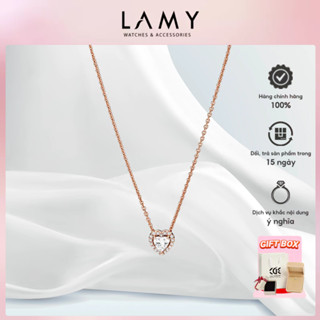 Dây chuyền bạc nữ CDE White Heart Stone Necklace Rose Gold CDE6173RG - Dây chuyền nữ bạc S925