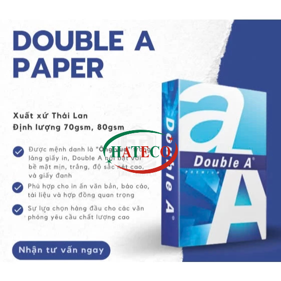 Giấy DOUBLE A A4 Thái Lan Định lượng 70gsm - Giấy in - Giấy A4