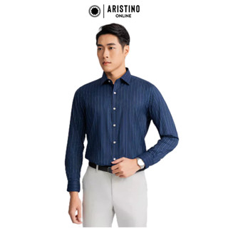 Áo sơ mi dài tay Nam ARISTINO BUSINESS 1LS0410Z màu Xanh kẻ sọc
