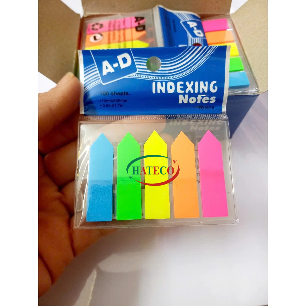 Phân trang nilon mũi tên 5 màu- Giấy note 5 màu- note ký mũi tên-đánh dấu trang nilon - Giấy ghi chú