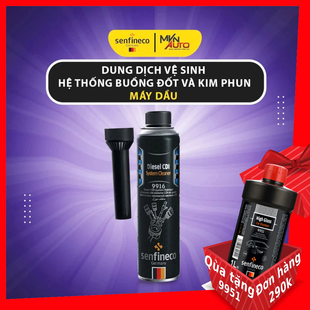 Súc Rửa Cực Sạch Hệ Thống Phun Và Buồng Đốt Máy Dầu Senfineco 9916 Của Đức-Mvn Auto