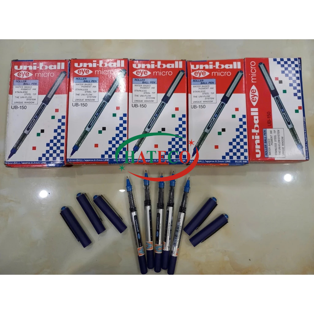 SỈ Hộp 12 CÁI Bút ký Uni UB150 xanh, nét 0.5 - Bút bi nước Uni