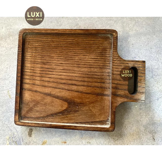 Khay, thớt gỗ decor 12 (Vuông nhỏ có tay cầm)