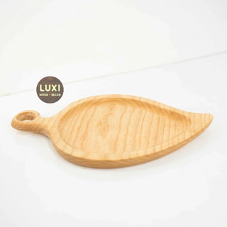 Khay - Thớt gỗ hình chiếc lá decor 31 (KT: 34x17cm) LUXI decor