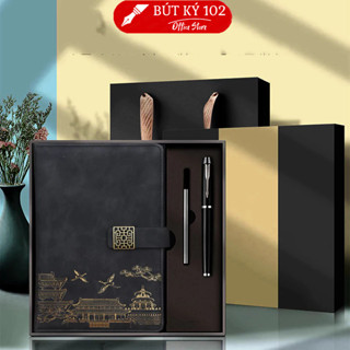 Quà tốt nghiệp - Combo set quà tặng sổ tay và bút kèm hộp túi, KHẮC TÊN THEO YÊU CẦU, Qùa tặng Doanh Nghiệp