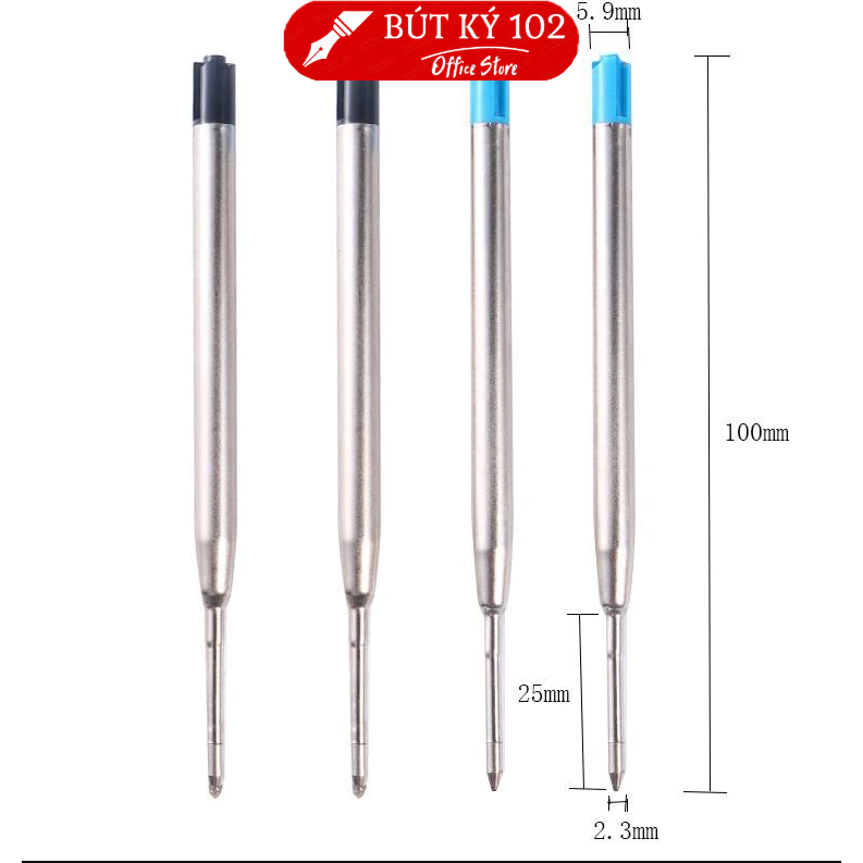 Ruột bút bi kiểu xoay 10cm - ruột bút ký tên bằng kim loại