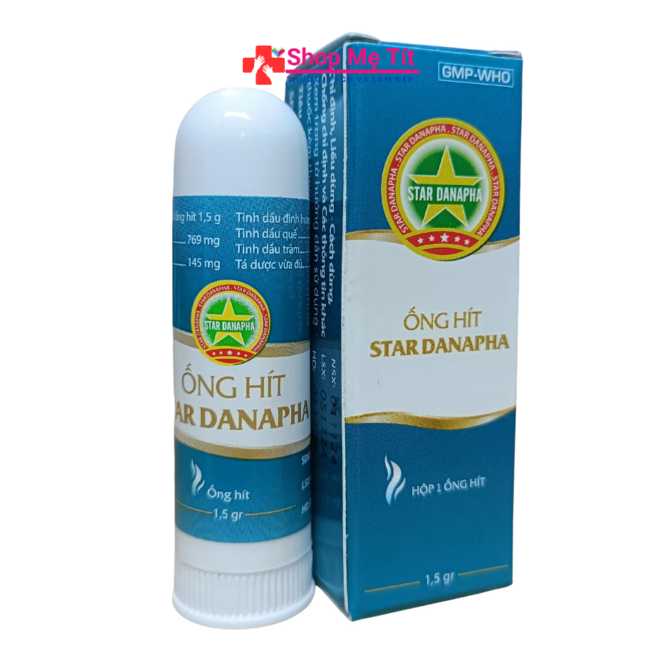 Ống hít Sao Vàng Danapha giảm nghẹt mũi, sổ mũi, ho (1.5g)