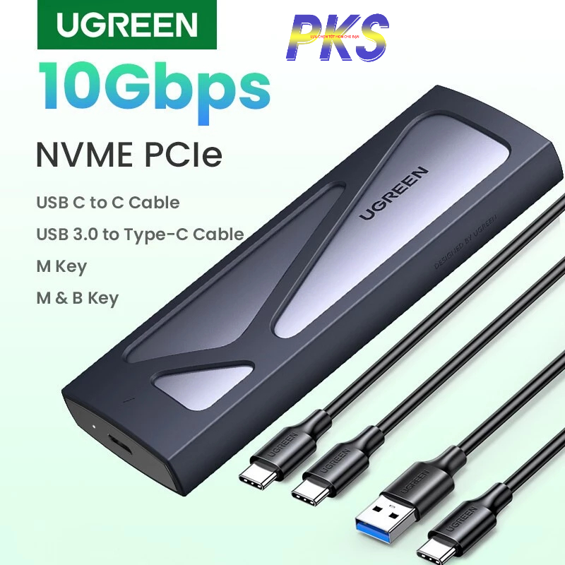 Box ổ cứng M.2 hỗ trợ ổ M2 SATA và NVMe 2280 2260 2242 2230  Ugreen 90264