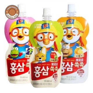(Hộp 10 gói) Nước Hồng Sâm Trái Cây Pororo Hàn Quốc 100ml đủ vị