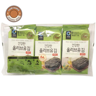 (Lốc 9 gói) Lá kim ăn liền tẩm dầu oliu, rong biển ăn liền Daesang Hàn Quốc 올리브유김