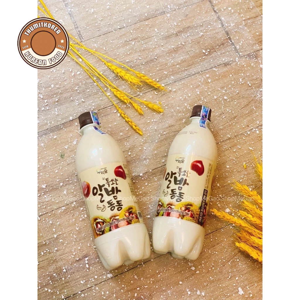 (Ship Hoả Tốc Hà Nội) Nước gạo lên men Makgeolli hạt dẻ - Hàn Quốc 750ml - 알밤동동 밤막걸리