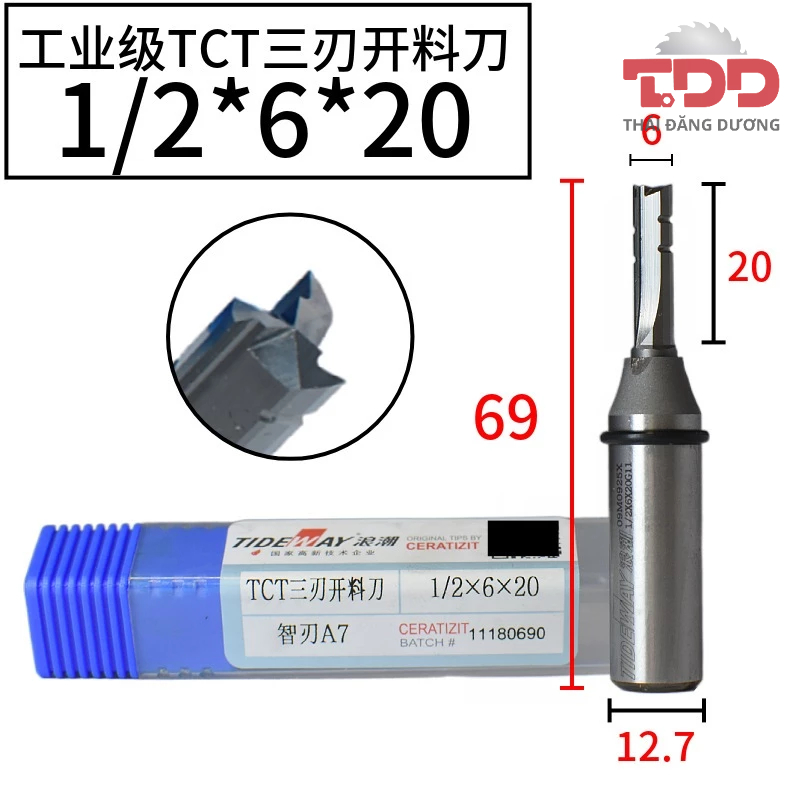 Mũi Cắt CNC tideway 3 me khứa 6*20