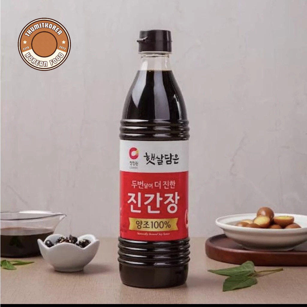 Nước tương Daesang Hàn Quốc (500ml) - [청정원]  두번달여 더진한 진간장