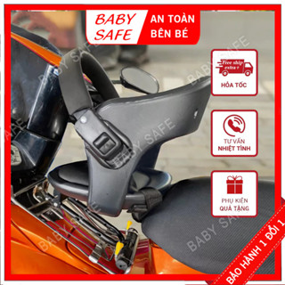 Ghế Ngồi Cho Bé Đi Xe Máy Tay Ga Gấp Gọn Cho Xe Máy Airblade , Nouvo, Xe Số...Kèm bộ 2 đai xiết ghế