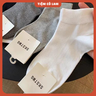 [Nên thử] [ VỪA QUA MẮT CÁ ] Tất Trơn Nam Nữ Gân Nhẹ Thoáng Mát Basic [ Tiệm cô Lam ]
