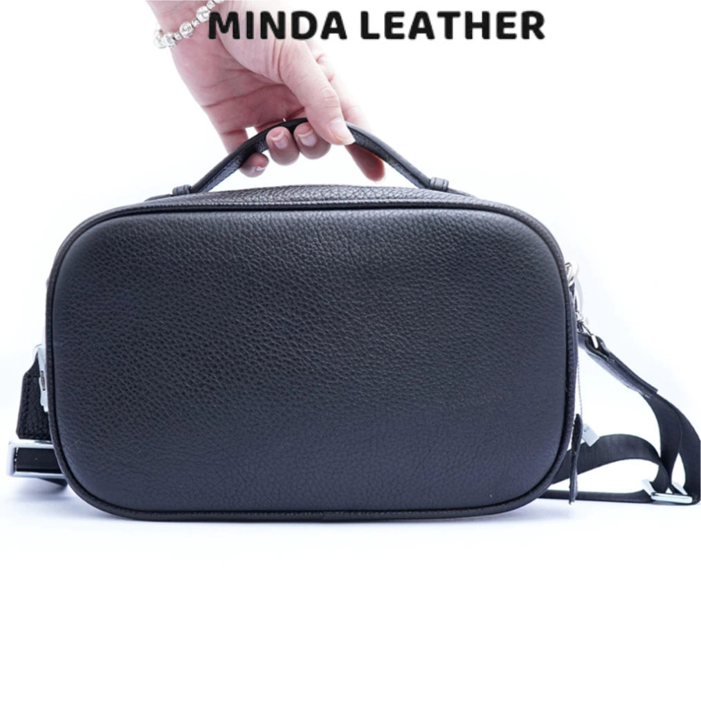 Clutch nam cầm tay cao cấp da bò vân mill khoá mã số, túi hộp nam có dây đeo S1TB08