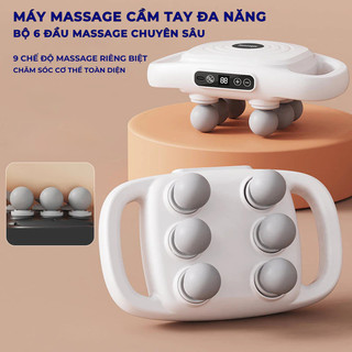  Máy Massage Cầm Tay SMART Máy Mát Xa Toàn Thân Sạc Pin 6 Đầu 9 Chế Độ Thữ Giãn Súng Massage Giảm Đau Nhức Cổ Vai Gáy 