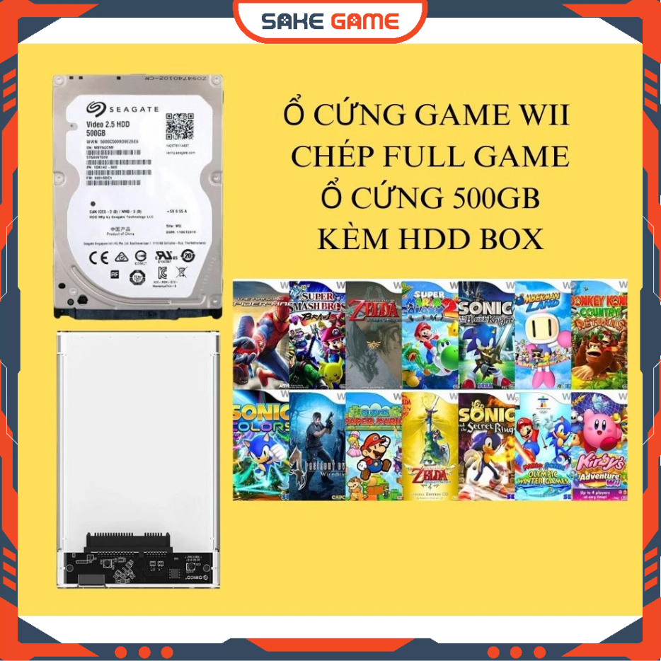 Ổ Cứng 500GB Chép Full Game Cho WII Ổ Cứng Chép Game Cho WII Ổ Cứng Máy Chơi Game Nintendo Wii Hỗ Tr
